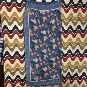 Vintage 60s Paisley/Floral Scarf 38.5x42in